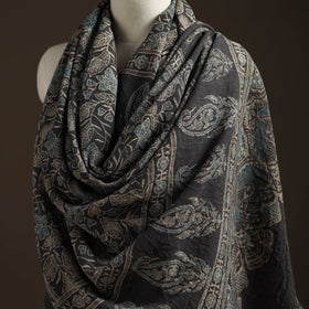 Hand natural dyed handwoven acrylic wool shawl 03