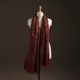 Hand natural dyed handwoven acrylic wool shawl 04