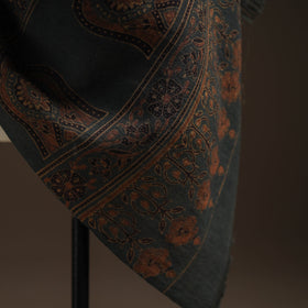 Hand natural dyed handwoven acrylic wool shawl 05