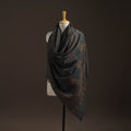 Hand natural dyed handwoven acrylic wool shawl 05