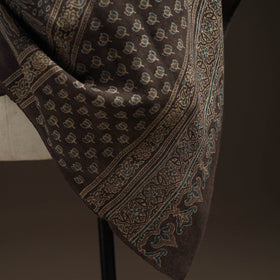 Hand natural dyed handwoven acrylic wool shawl 06