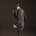 Hand natural dyed handwoven acrylic wool shawl 06