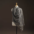 Hand natural dyed handwoven acrylic wool shawl 07