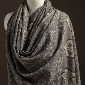 Hand natural dyed handwoven acrylic wool shawl 07