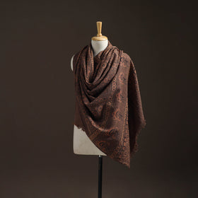 Hand natural dyed handwoven acrylic wool shawl 08