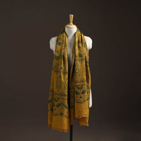 Hand natural dyed handwoven acrylic wool shawl 09