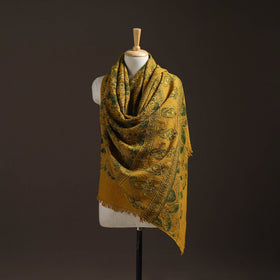 Hand natural dyed handwoven acrylic wool shawl 09