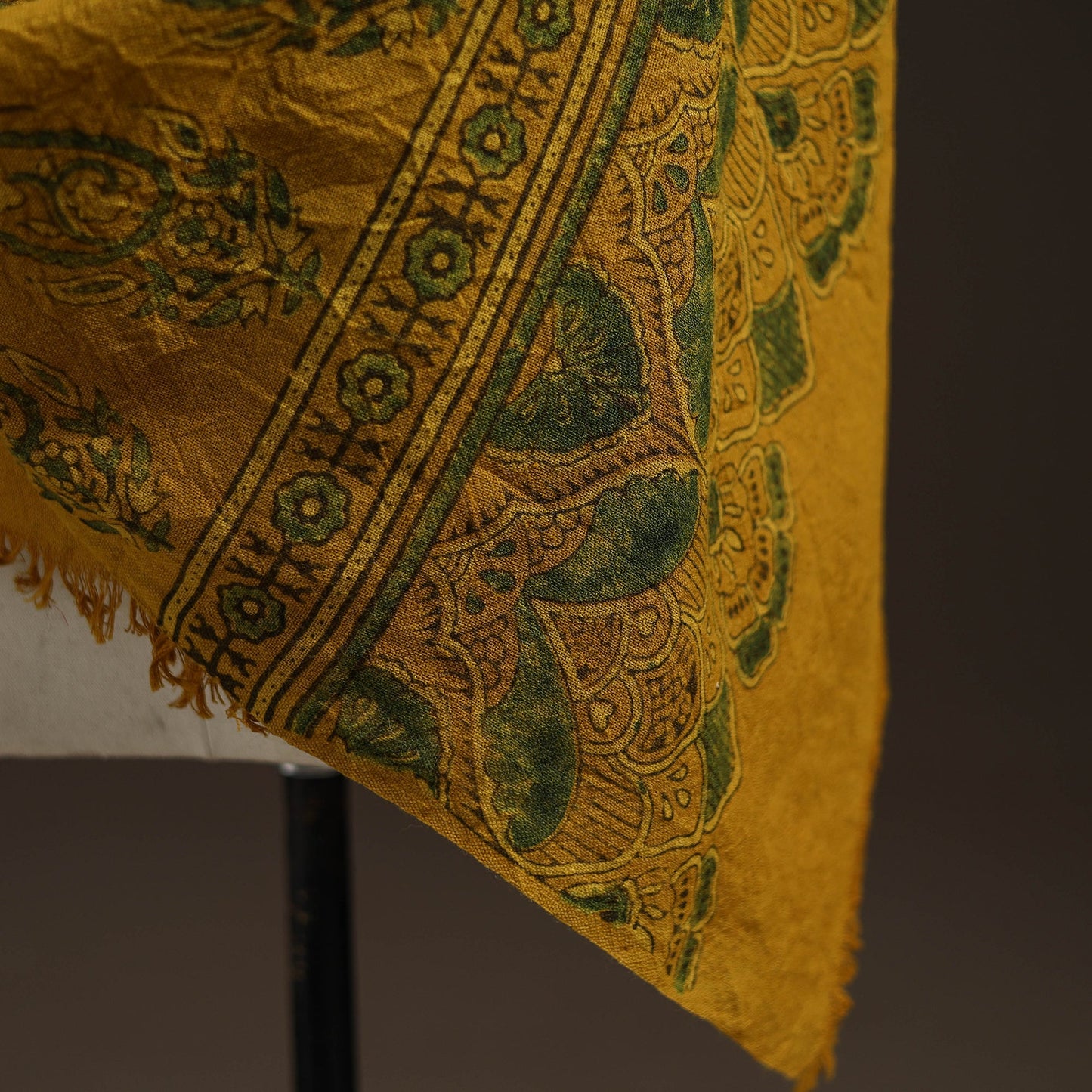 Hand natural dyed handwoven acrylic wool shawl 09