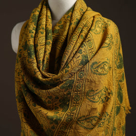 Hand natural dyed handwoven acrylic wool shawl 09