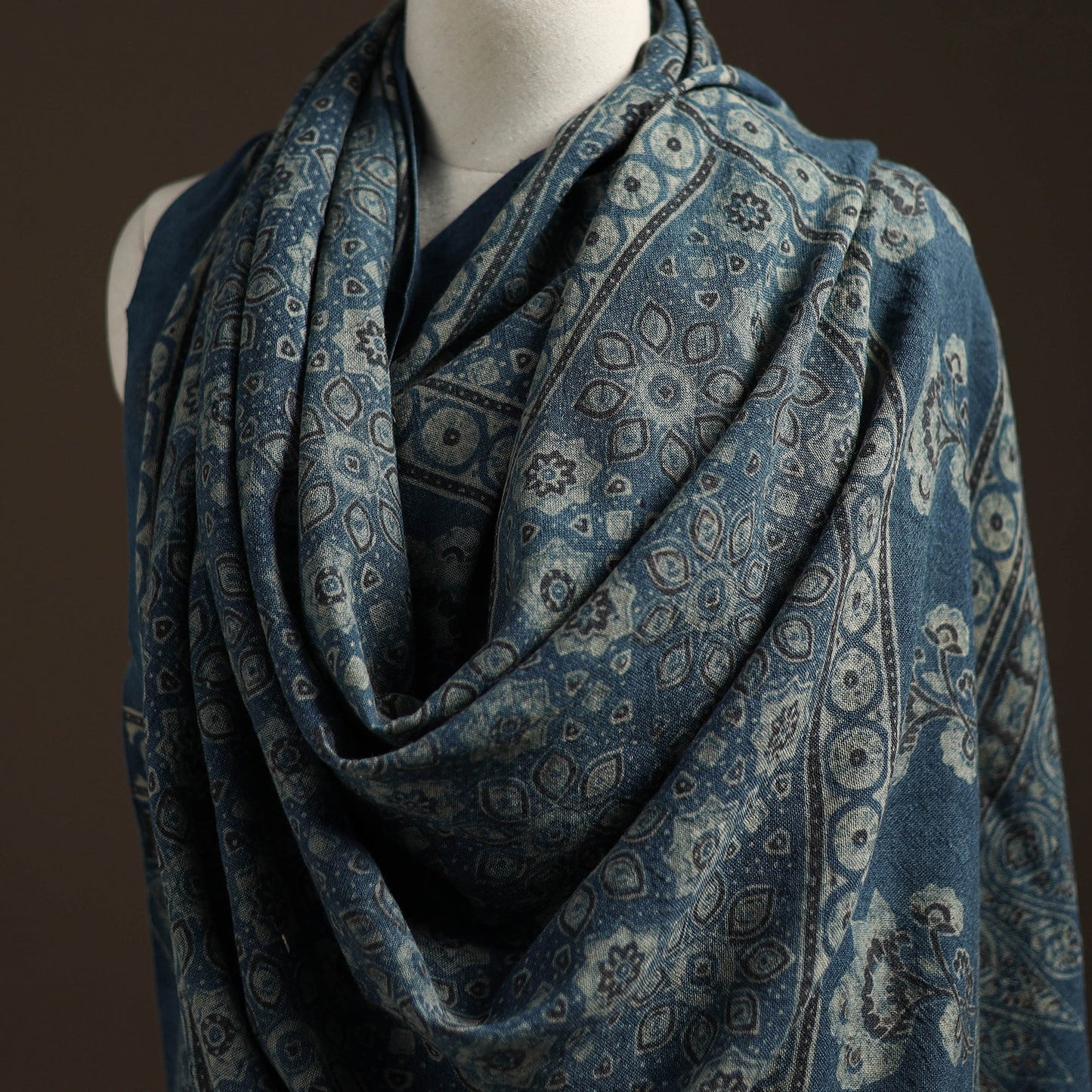 Hand natural dyed handwoven acrylic wool shawl 10