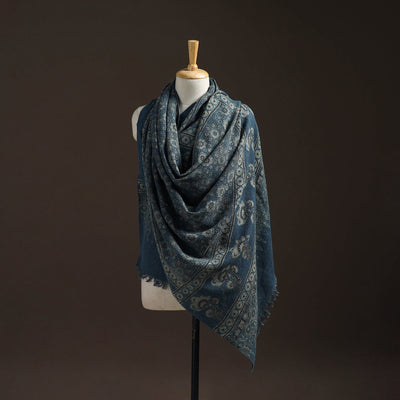 Hand natural dyed handwoven acrylic wool shawl 10