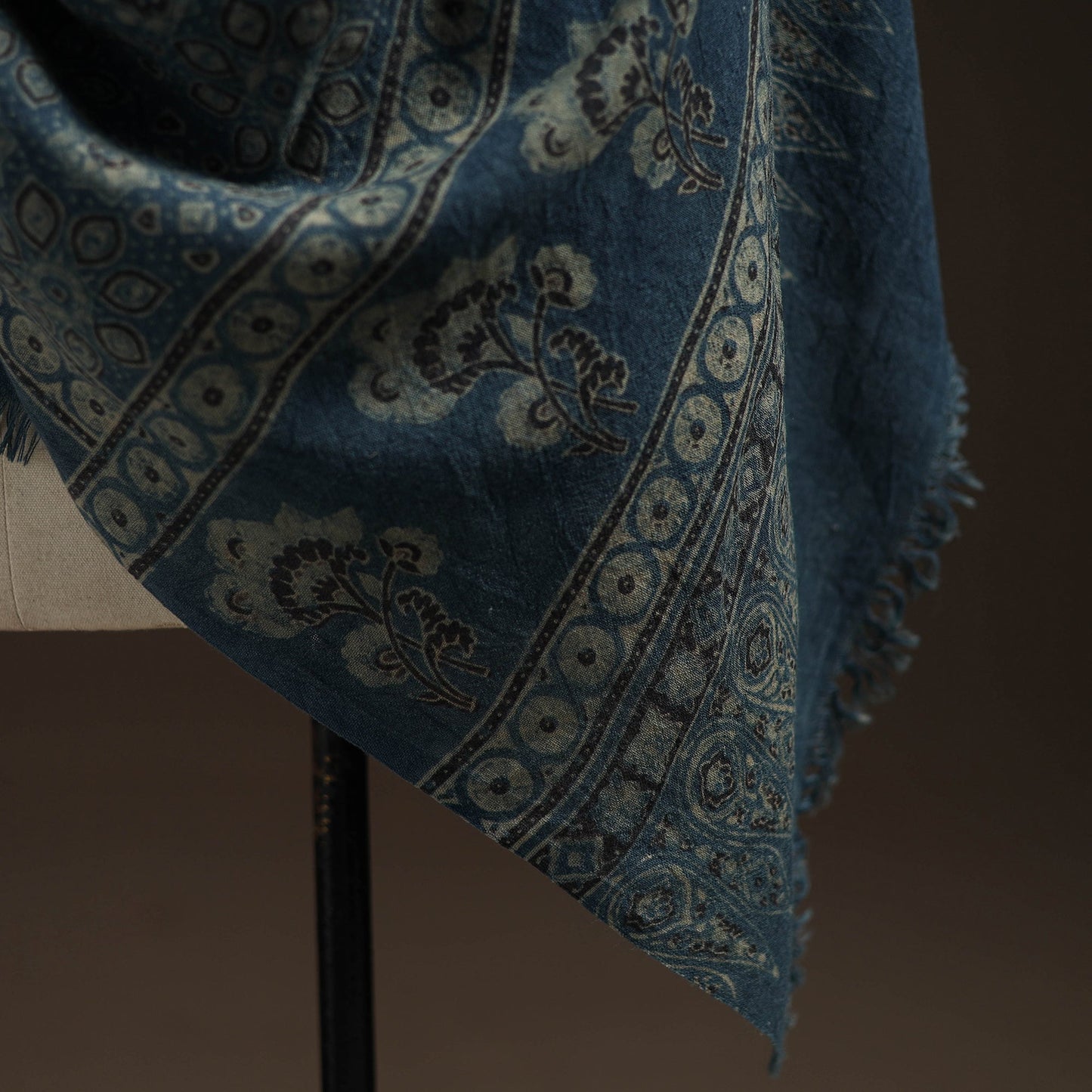 Hand natural dyed handwoven acrylic wool shawl 10