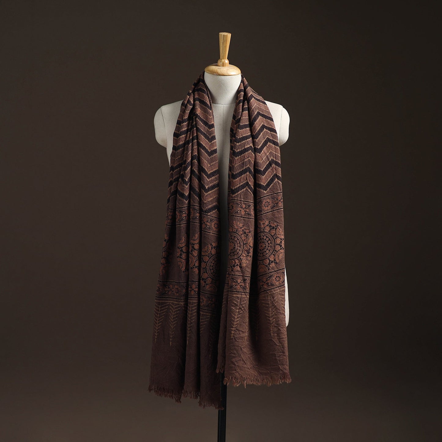 Hand natural dyed handwoven acrylic wool shawl 11