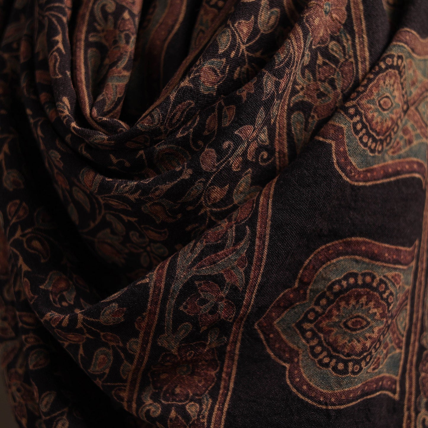 Hand natural dyed handwoven acrylic wool shawl 12