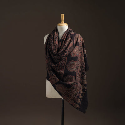 Hand natural dyed handwoven acrylic wool shawl 12