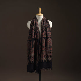 Hand natural dyed handwoven acrylic wool shawl 12