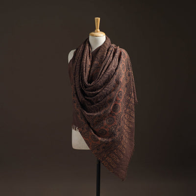 Hand natural dyed handwoven acrylic wool shawl 13