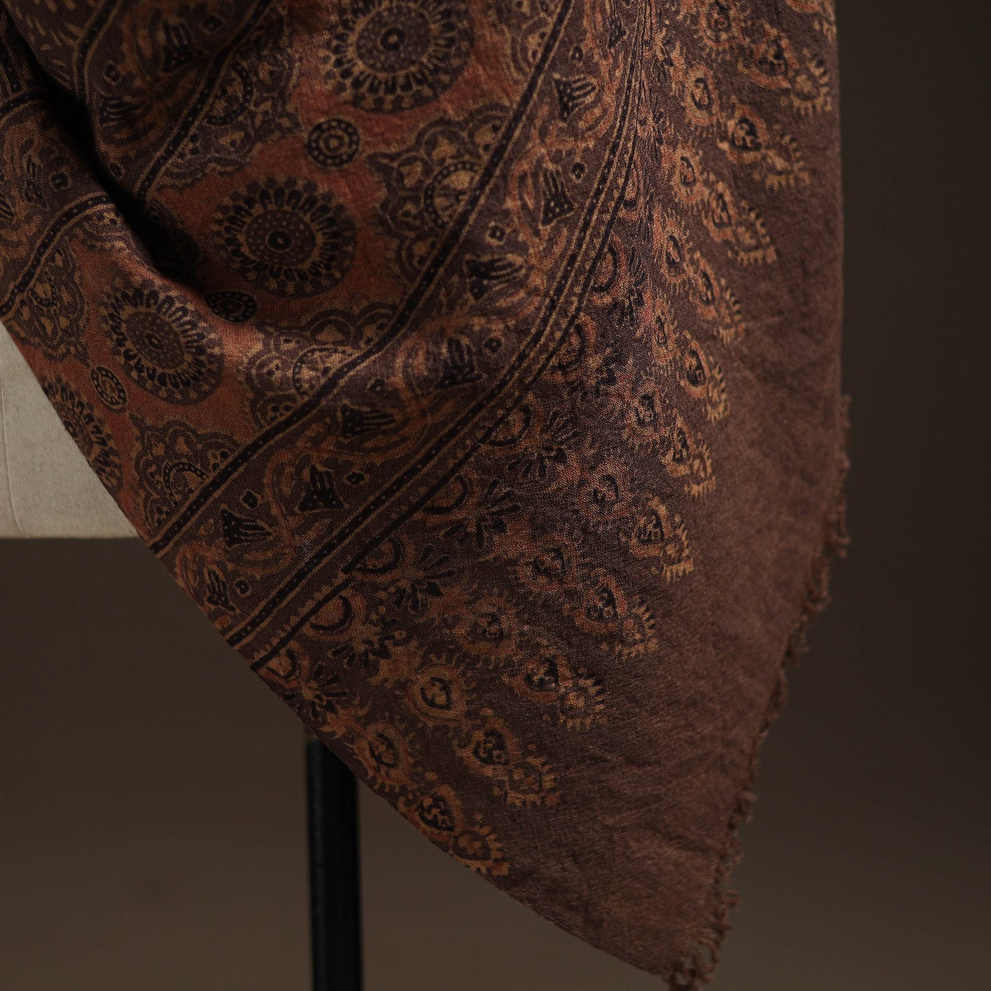 Hand natural dyed handwoven acrylic wool shawl 13