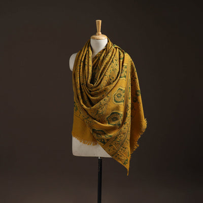 Hand natural dyed handwoven acrylic wool shawl 14