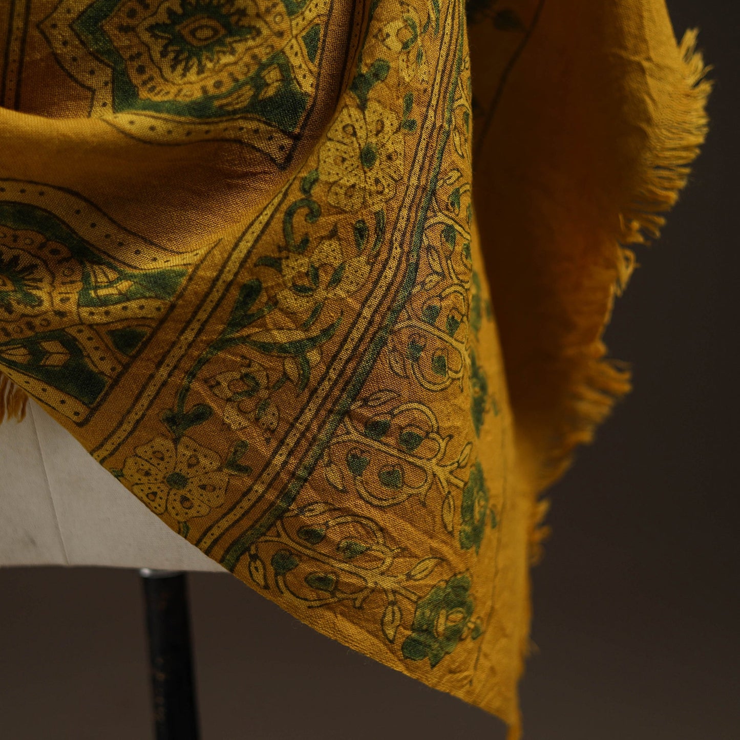 Hand natural dyed handwoven acrylic wool shawl 14