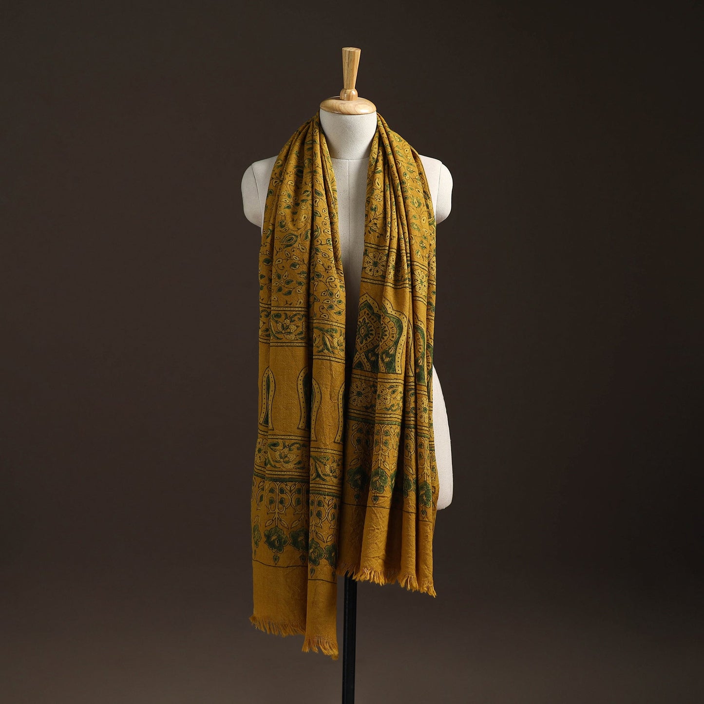 Hand natural dyed handwoven acrylic wool shawl 14