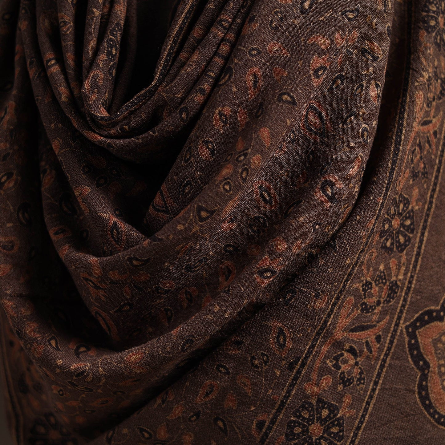 Hand natural dyed handwoven acrylic wool shawl 15