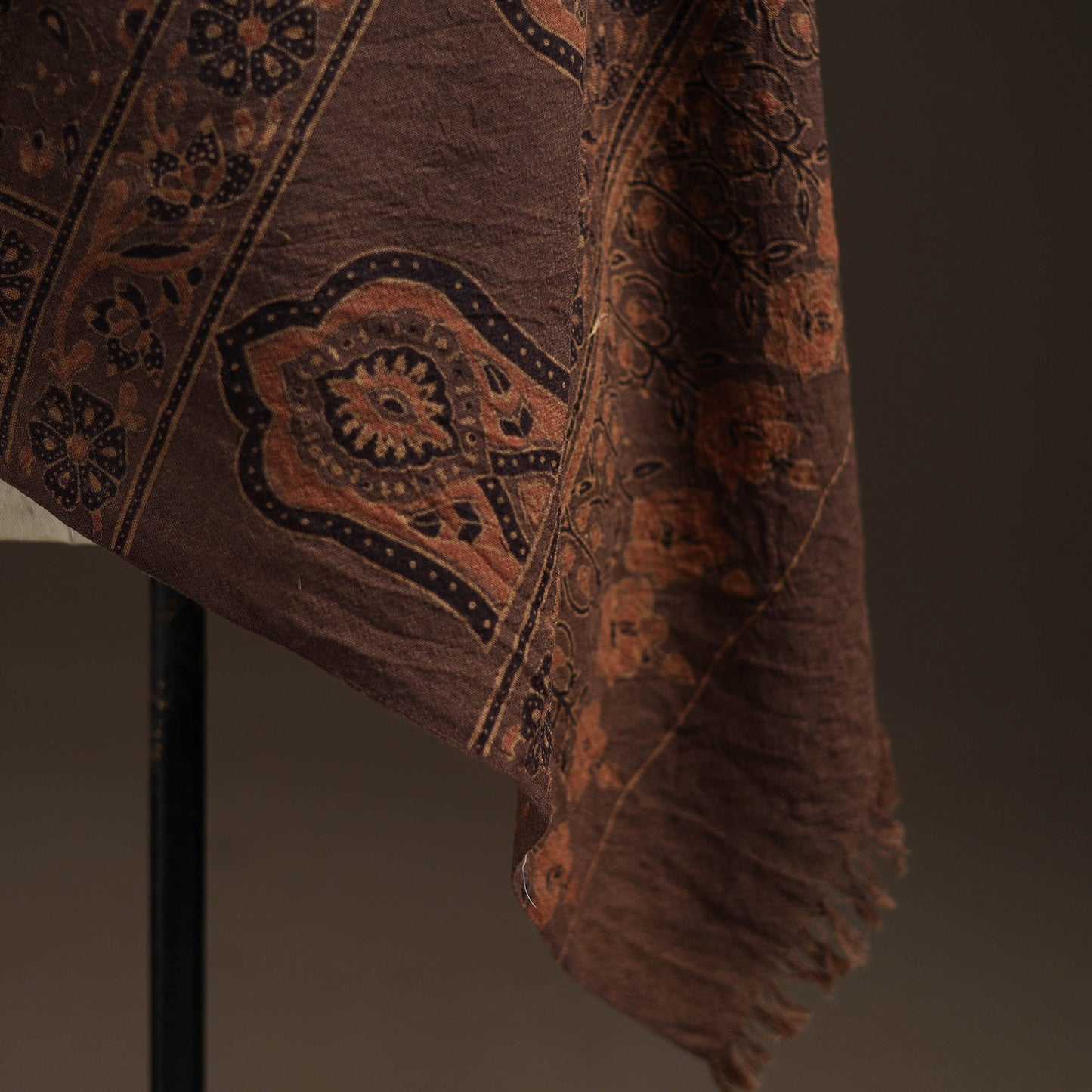 Hand natural dyed handwoven acrylic wool shawl 15