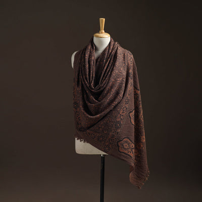Hand natural dyed handwoven acrylic wool shawl 15