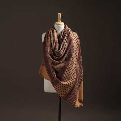 Hand natural dyed handwoven acrylic wool shawl 16