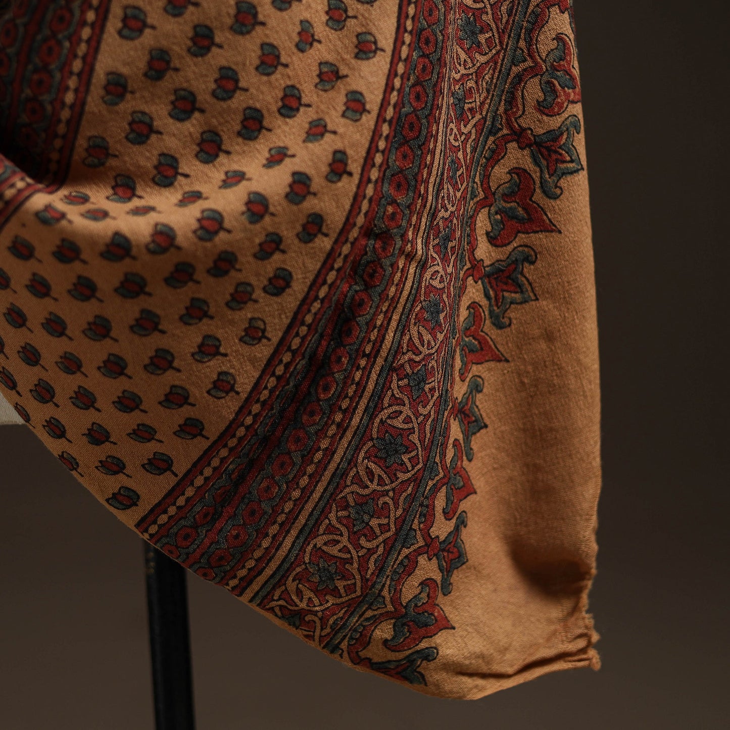 Hand natural dyed handwoven acrylic wool shawl 16