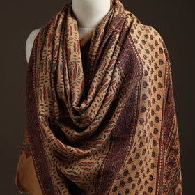 Hand natural dyed handwoven acrylic wool shawl 16