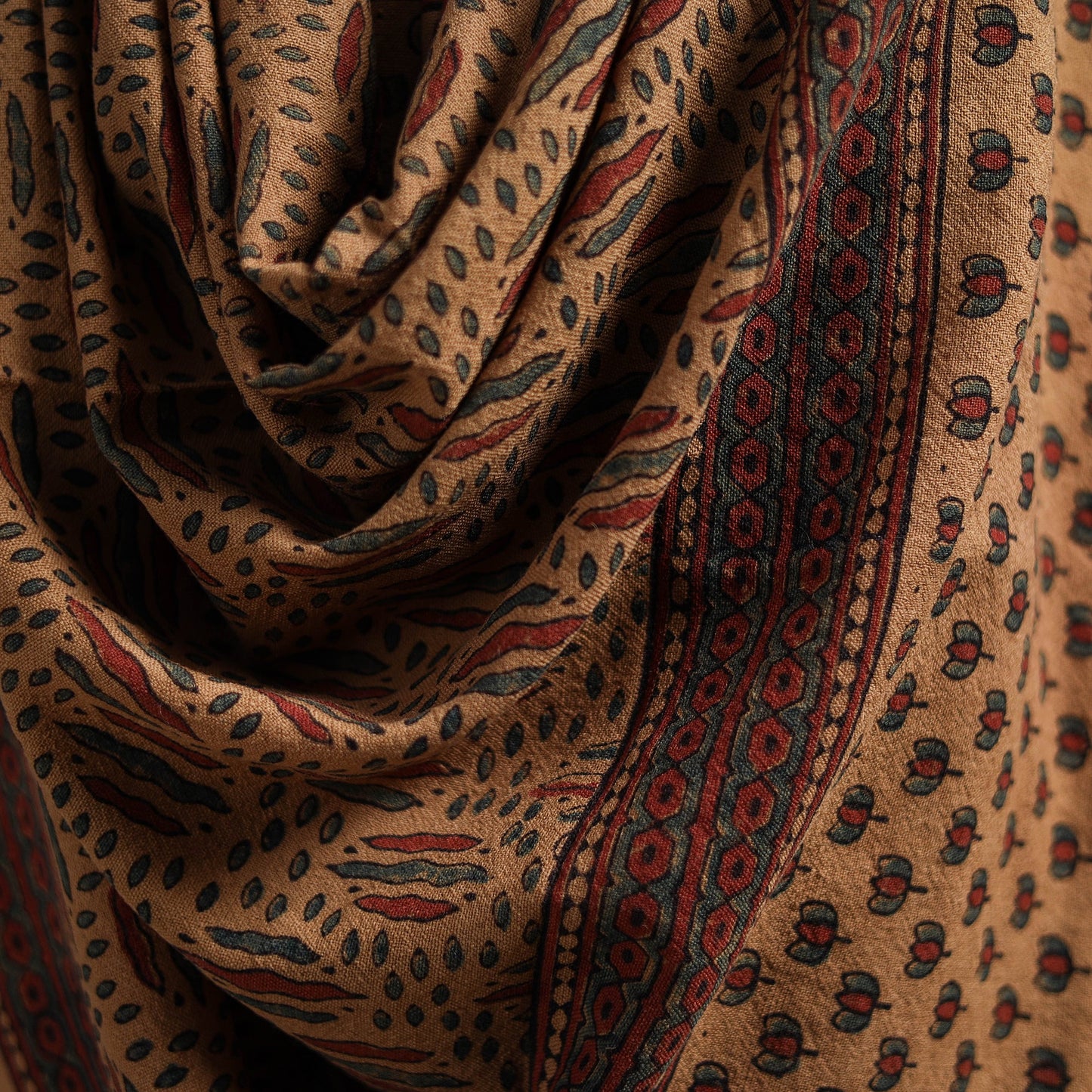 Hand natural dyed handwoven acrylic wool shawl 16