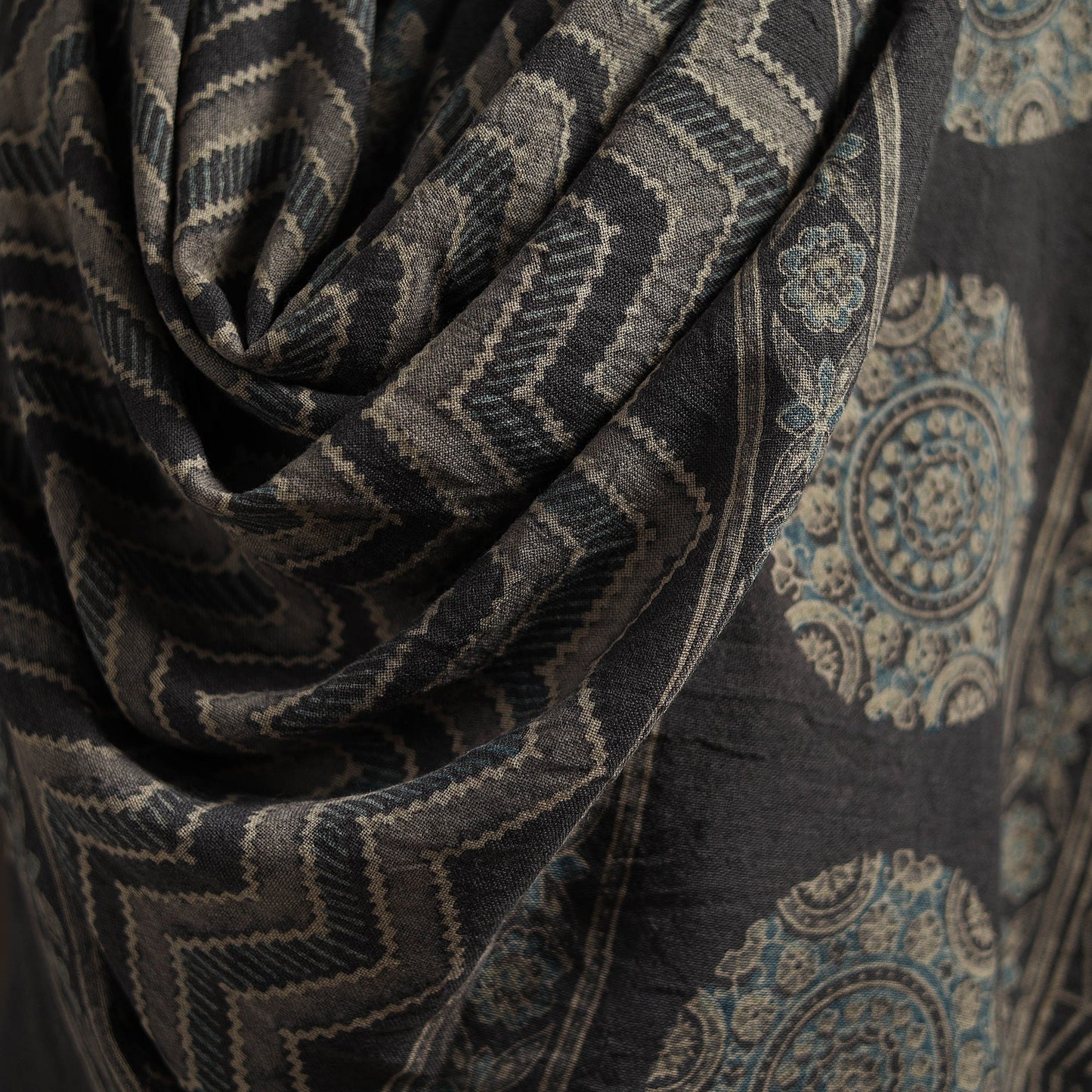 Hand natural dyed handwoven acrylic wool shawl 17