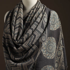 Hand natural dyed handwoven acrylic wool shawl 17