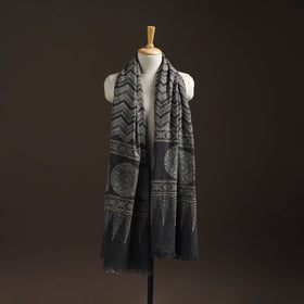 Hand natural dyed handwoven acrylic wool shawl 17