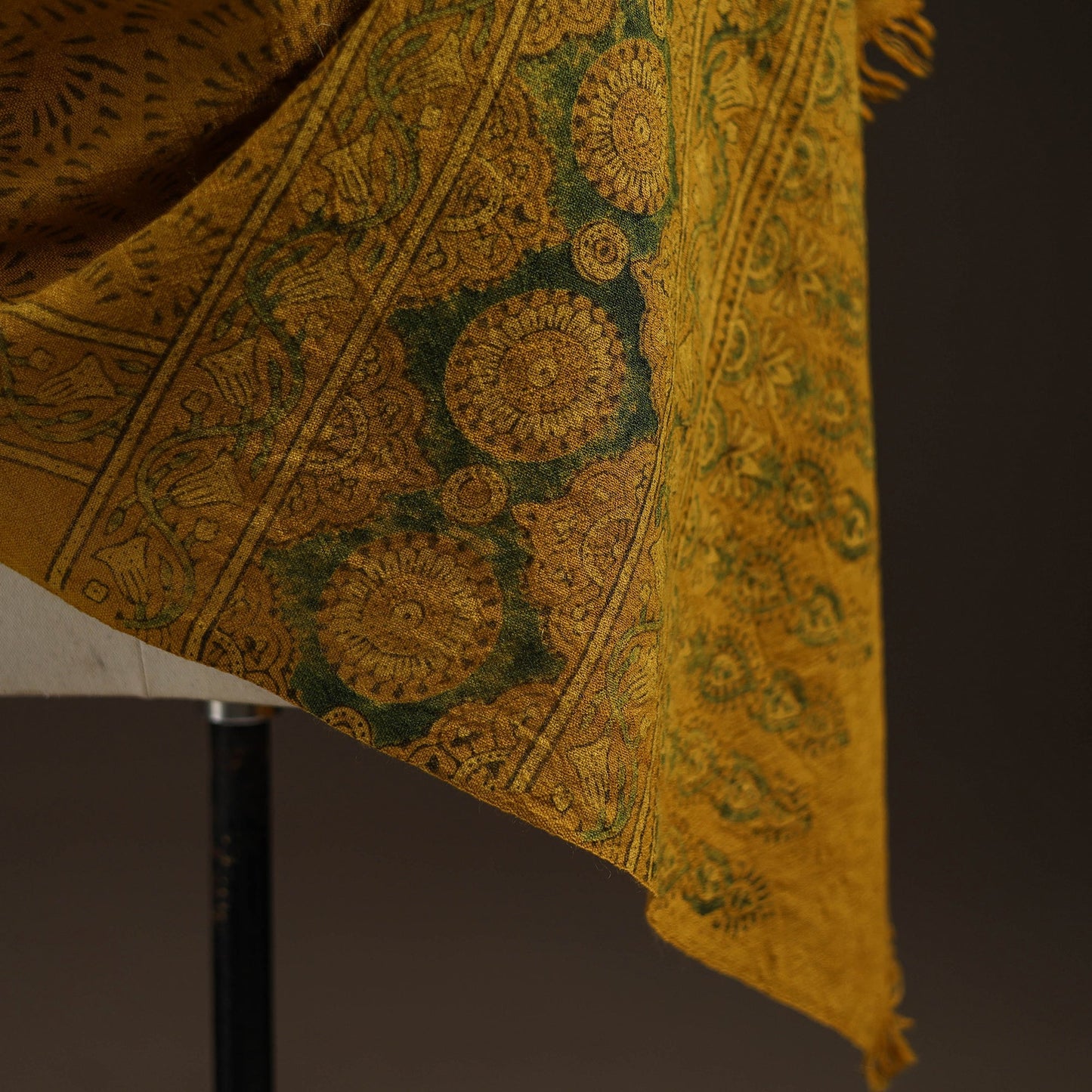 Hand natural dyed handwoven acrylic wool shawl 18