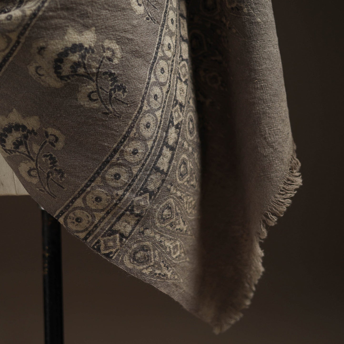 Hand natural dyed handwoven acrylic wool shawl 19