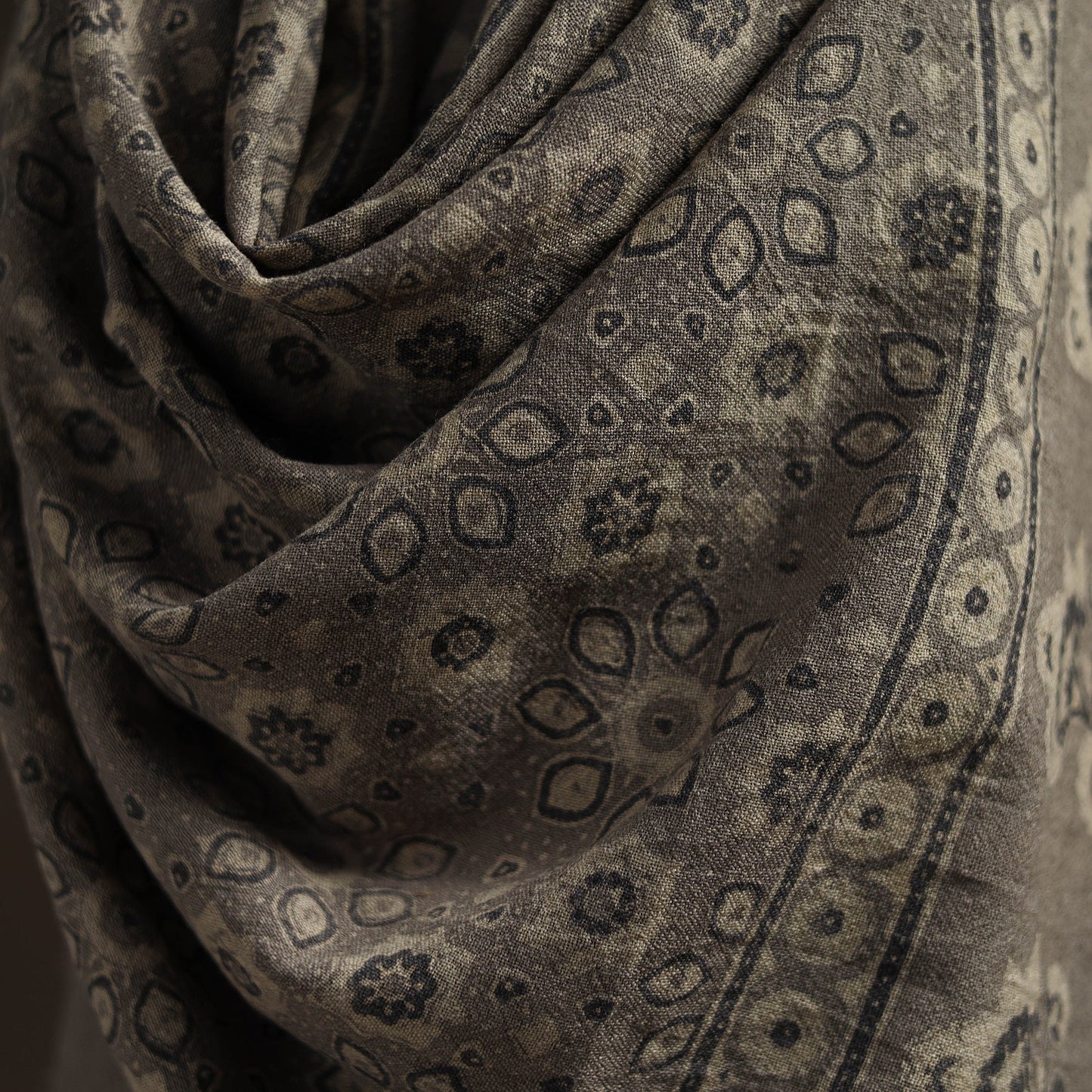 Hand natural dyed handwoven acrylic wool shawl 19