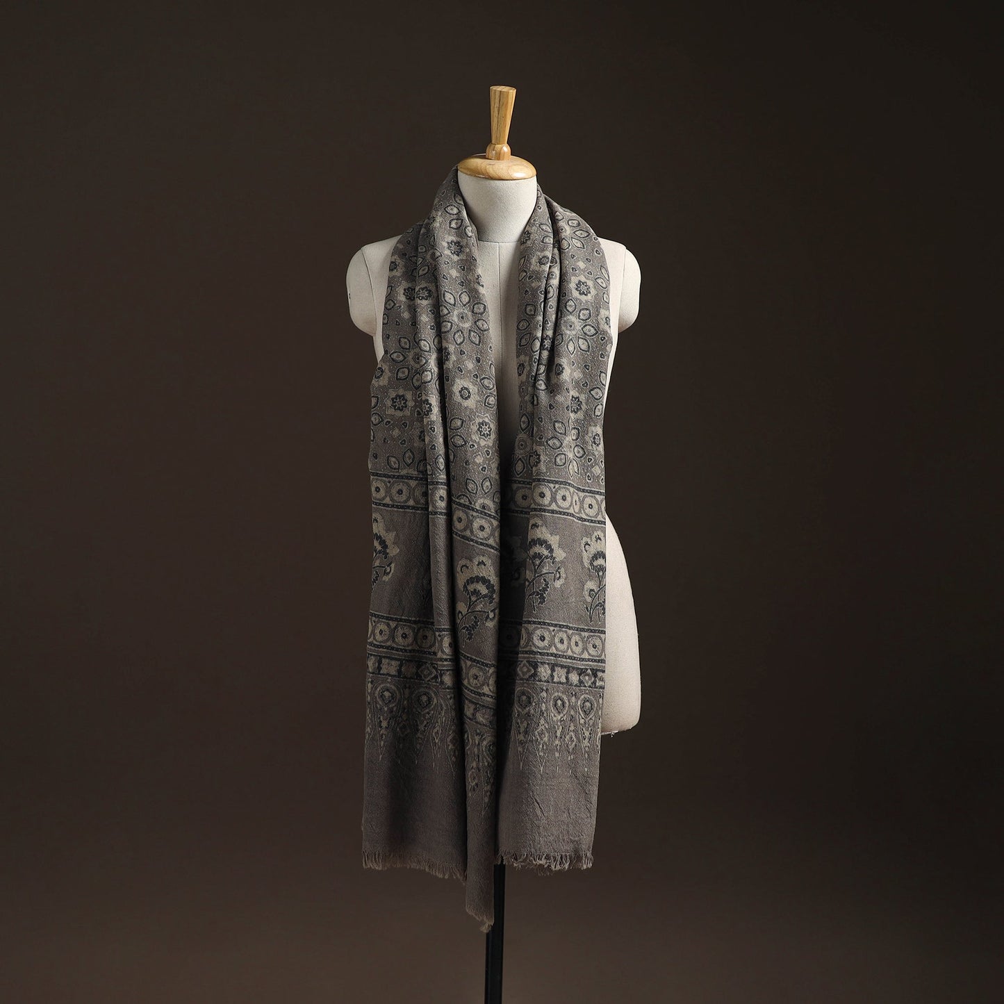 Hand natural dyed handwoven acrylic wool shawl 19