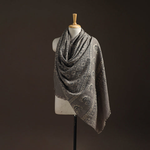 Hand natural dyed handwoven acrylic wool shawl 19