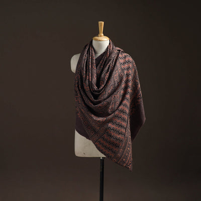 Hand natural dyed handwoven acrylic wool shawl 20