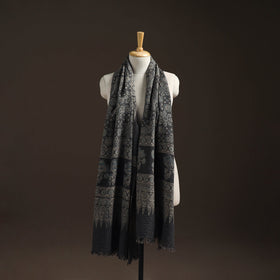 Hand natural dyed handwoven acrylic wool shawl 21