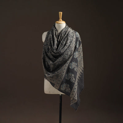 Hand natural dyed handwoven acrylic wool shawl 21