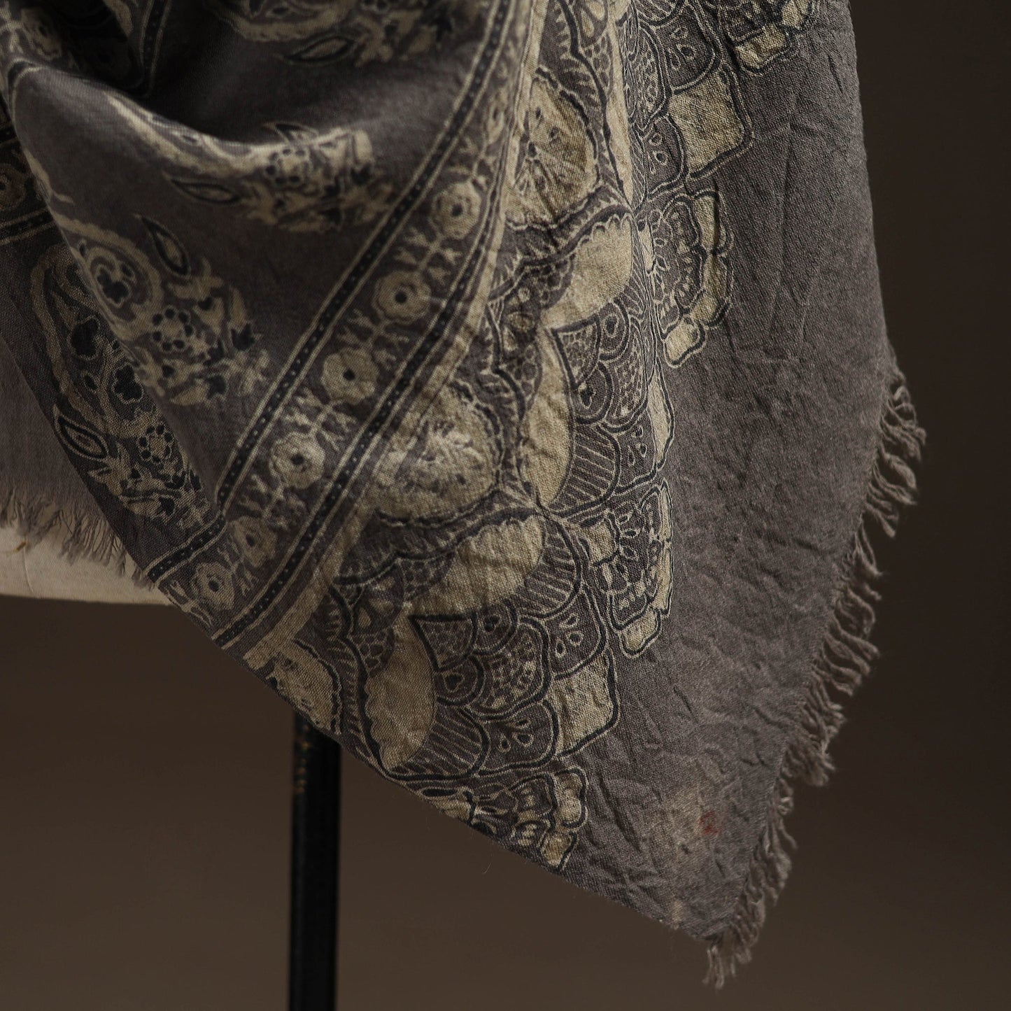 Hand natural dyed handwoven acrylic wool shawl 22