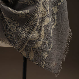 Hand natural dyed handwoven acrylic wool shawl 22