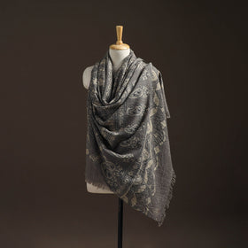 Hand natural dyed handwoven acrylic wool shawl 22