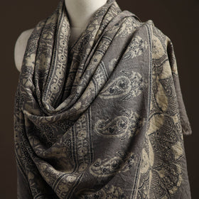 Hand natural dyed handwoven acrylic wool shawl 22