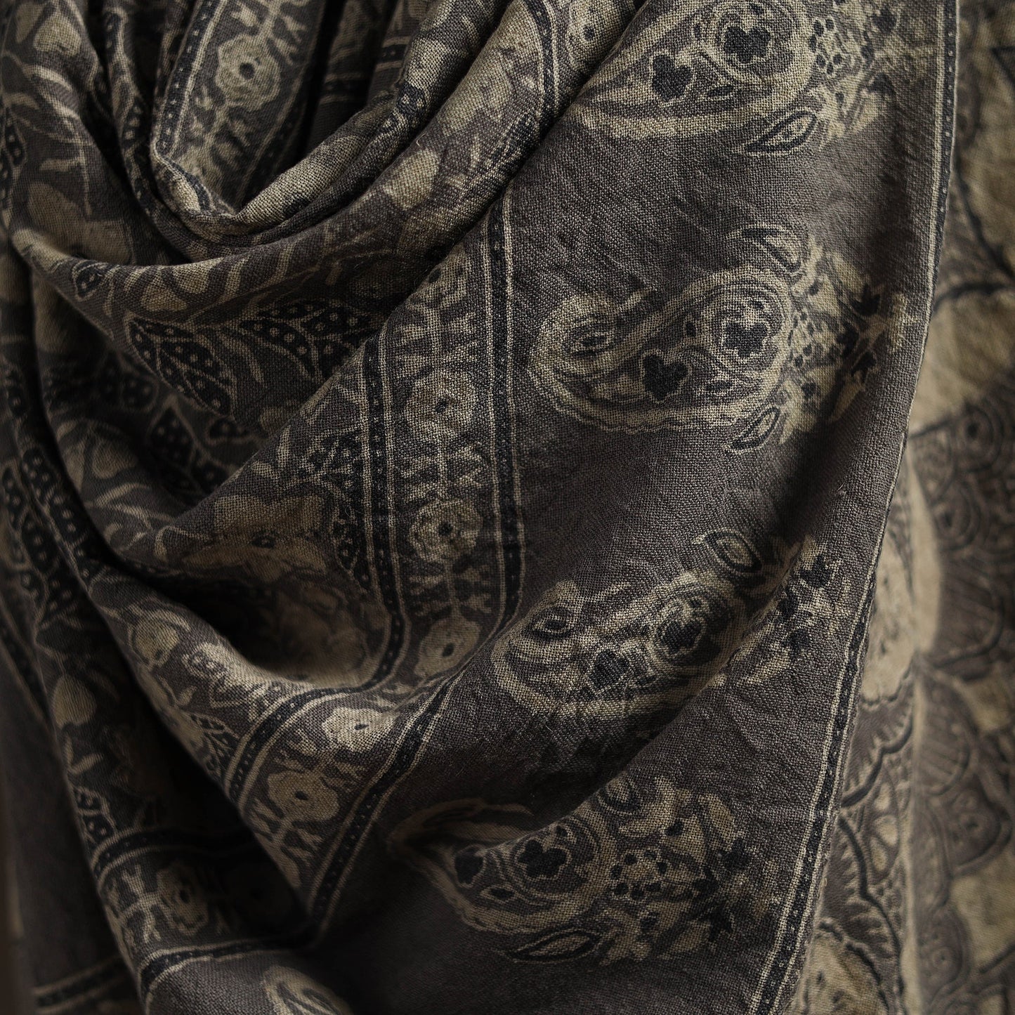 Hand natural dyed handwoven acrylic wool shawl 22