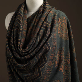 Hand natural dyed handwoven acrylic wool shawl 23