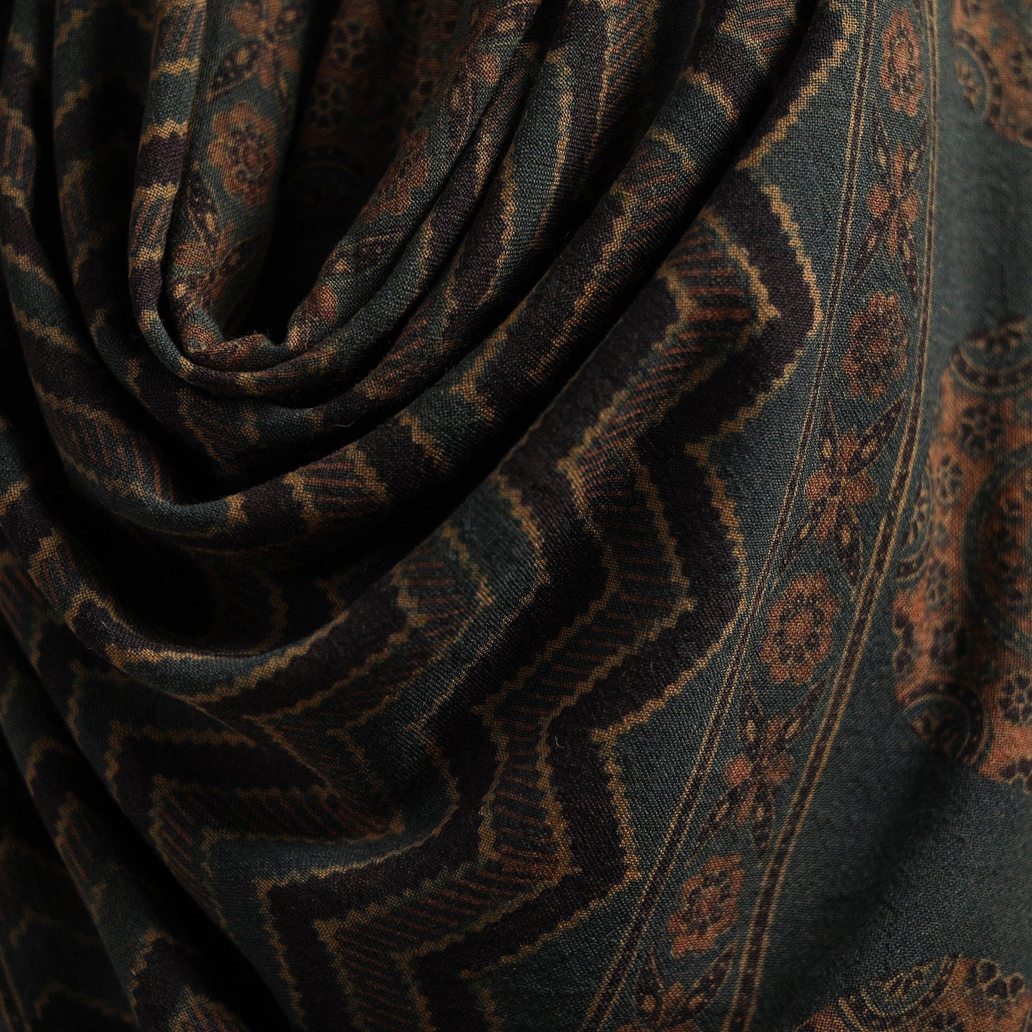 Hand natural dyed handwoven acrylic wool shawl 23